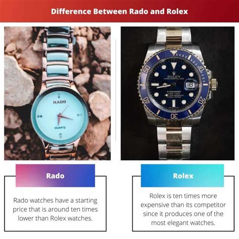 rolex or rado|What are the differences between Rado and Rolex watches in .